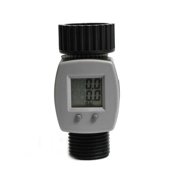 Inline Garden Hose Digital Gallon Flow Meter Reader Gauge