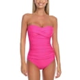 thumbnail image 1 of RELLECIGA Women's Ruched Neck Halter Twist Bandeau One Piece Swimwear Bathing Suits, 1 of 6