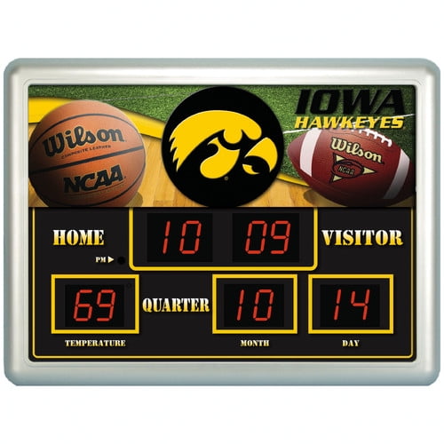 Team Sports America NCAA ScoreBoard Wall Clock with Thermometer