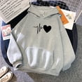 thumbnail image 2 of Gkeoshab Christmas Sweaters For Women Women's Cute Heart Love Print Pullover Hoodie - Long Sleeve Soft Fleece Sweatshirt for Casual Everyday Wear and Gift Ideas Grey L, 2 of 8