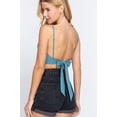 thumbnail image 4 of Back Ribbon Tie Cami Crop Top Emerald L, 4 of 5