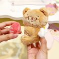 thumbnail image 4 of Plush Bear Keychain Pulling Rope Stuffed Love Heart Animal Doll Key Ring Holder DIY Handbag Pendant, 4 of 5