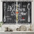 thumbnail image 3 of Black Farmhouse Rustic Kitchen Curtains Wooden Wood Small Short Cafe Window Curtains Vintage Fork Spoon RetroBathroom Living Room Bedroom Window Drapes Treatment 2 Panels (26x36 Inch), 3 of 6