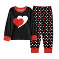thumbnail image 5 of Gelikeya Kids Girls Valentine's Day Outfit Clothes Set Cute Heart Toddler Long Sleeve Sweatshirt and Pants Set, X01 Black & 8-9 Years, 5 of 5