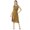 Brown, variant on Moomaya Printed Stylish Back Dress, Front Slit Calf Length Dresses For Women