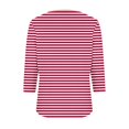 thumbnail image 4 of 3/4 Length Sleeve Womens Tops Casual Striped Blouses Sexy V Neck Tees Fall Fashion Loose Comfy Cute Tops Trendy Casual Fall Winter Going Out Cute Tops Oversized Tshirts for Women, 4 of 5