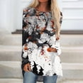 thumbnail image 2 of Halloween Long Sleeve Shirts for Women Funny Halloween Party Bat Crew Neck Loose Party Womens Tunic Tops Trendy Vintage Fall Clothes Wear with Leggings Outfits Gray XXL, 2 of 7