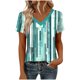 thumbnail image 3 of Camisetas Casuales de las Mujeres Impresas de Manga Corta con Cuello en V Blusa Superior para el Uso Diario Casual, Blusas Casuales de las Mujeres, 3 of 5