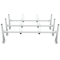 KFFKFF Trailer Ladder Rack, 59" Adjustable Roof Rack, 3 Crossbars, Straps Included, 800 lbs Load Capacity, Steel, Compatible with Chevrolet Express 1500 2500 3500/ Ford E150 E250 E350/ GMC Savana