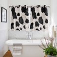 thumbnail image 3 of Black White Dots Kitchen Curtains Short 45 Inch Length, Farmhouse Cow Spots Fur Retro Textured Grommet Top Bedroom Living Room Curtains, Light Filtering Cafe Curtain Drapes 2 Panels Set 84''x45'', 3 of 9