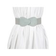 thumbnail image 6 of INSPIRE CHIC 2Pcs Interlock 8-shaped Buckle Elastic Faux Leather Stretch Waist Belt for Lady 39.4x2.36"(LxW) Gray, 6 of 7