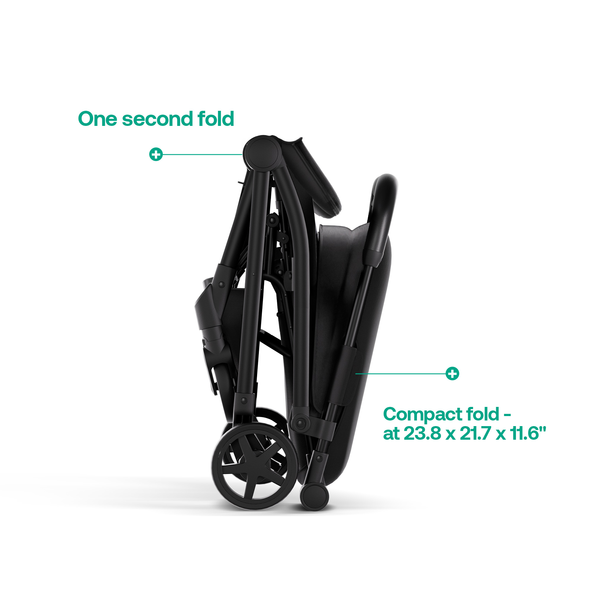 Mompush Lightweight Baby Stroller, Compact Stroller for Airplane Travel, Black, 14.2 lb, Unisex - image 5 of 11