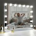 COOLJEEN Large Hollywood Vanity Mirror with Lights Wall Mount Tabletop
