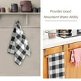 thumbnail image 5 of 2-Piece Polyester cotton Towel Set Absorbent Black White Grey Plaid Pattern Hand Towel Bath Towel Soft and Comfortable Machine Wash 28.3x14.4, 5 of 7
