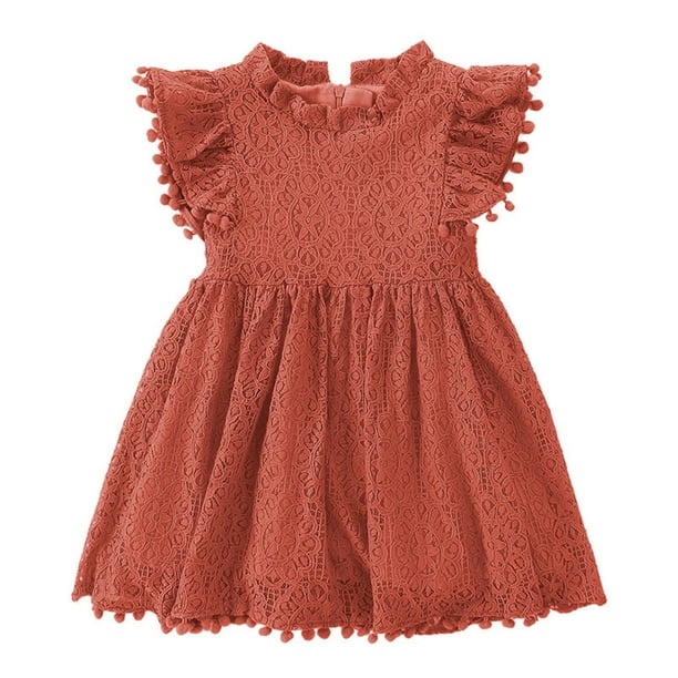 Snorda Baby Girl's Dress Toddler Kids Baby Girls Elegant Lace Pom