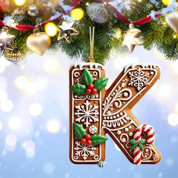 GFHFHITJ 26 Letter Ornaments for Christmas Tree Decoration, Personalized Hanging Pendant Xmas Alphabet for Christmas Initial Ornament 2026, DIY Craft Ornaments, Hanging Name Tags for Xmas Tree Decor