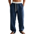 thumbnail image 4 of Tsivenald Work Pants for Men Elastic Drawstring Waist Lightweight Breathable Fabric Loose Fit Summer Beach Trousers, 4 of 9