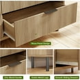 thumbnail image 5 of Senfot Fluted 5 Drawer Dresser for Bedroom, Wooden Drawer Chest Storage Cabinet,Modern Tall Chest of Drawers with Metal Legs, for Living Room, Hallway, Entryway, Home Office, Wood Color, 5 of 7