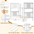 thumbnail image 5 of LAZZO Twin Over Twin Bunk Bed with Storage Drawers, Convertible Solid Wood Bunk Bed with Ladder & Safety Guardrail, No Box Spring Needed, White, 5 of 9