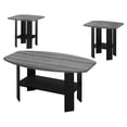 thumbnail image 3 of Monarch Specialties Table Set, 3pcs Set, Coffee, End, Side, Accent, Living Room, Laminate, Black, Grey, Transitional, 3 of 4
