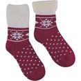 thumbnail image 2 of Ladies Wool Bed Socks With Fairisle Design - Thermal Lounge Socks, 2 of 5