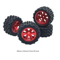 thumbnail image 3 of Tachiuwa 4 Pieces RC Car Wheels and Tires Upgrade for 1/12 1/14 1/16 1/18 Crawler Car Red, 3 of 9