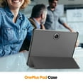thumbnail image 6 of ELEHOLD Leather Protective Case for One Plus Pad 2023 Cute Stylish Pattern Adjustable Kickstand Magnetic Auto Wake/Sleep Folio Slim Shockproof Case For One Plus Pad,Gray, 6 of 9