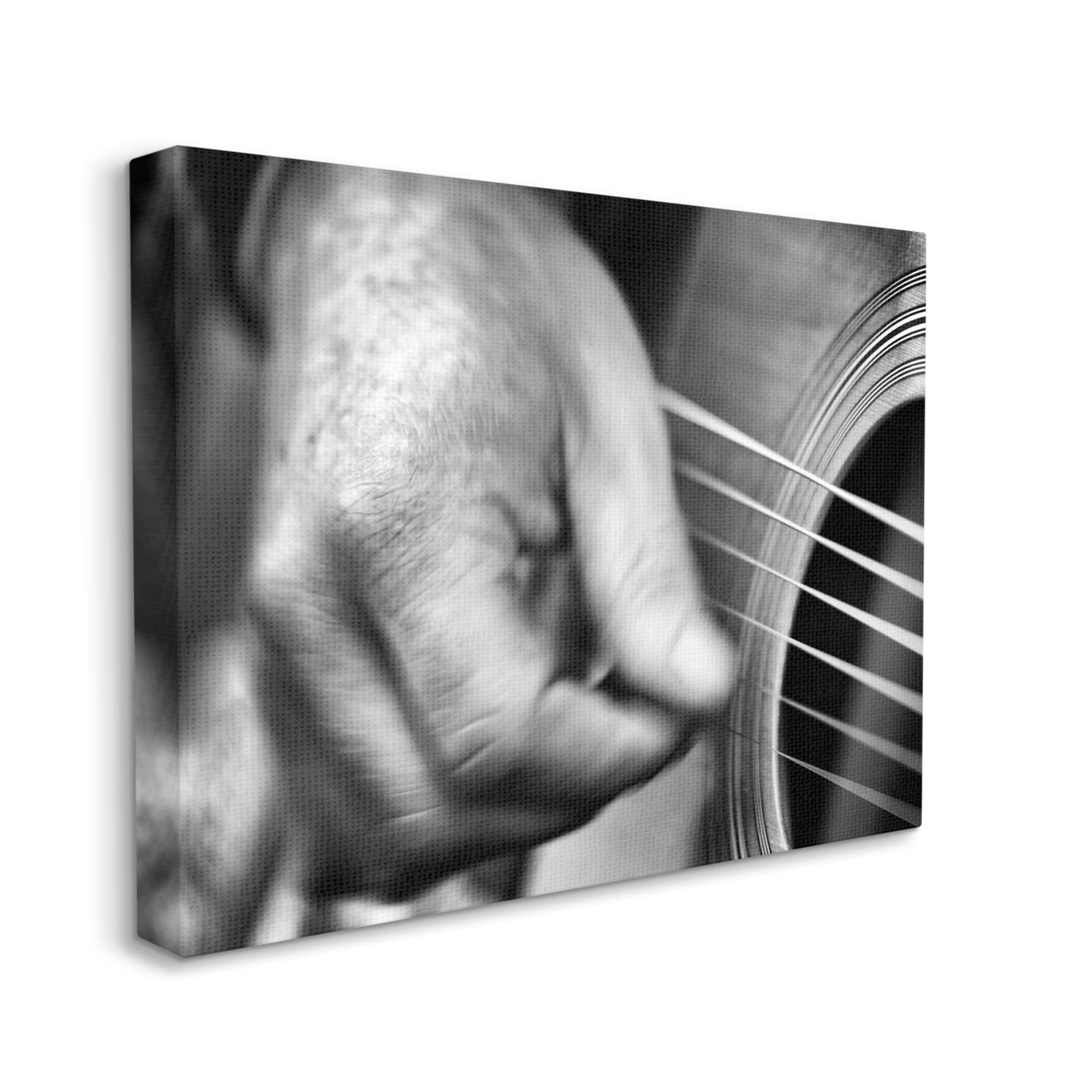 Stupell Guitar Playing Musician Up Close Beauty & Fashion Photography Gallery Wrapped Canvas Print Wall Art