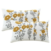 REGALWOVEN Floral Throw Pillow Covers Pack of 2, Flower Plant Farmhouse Decor Cushion Cover for Home Flower-2 12" x 20"