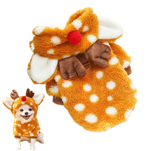 Ruifaya Ropa navideña para perros Ropa de invierno cálida para mascotas para perros pequeños y medianos Santa CI тч