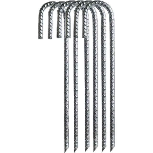 Ancres Multi-Usages Piquets de Rebar Galvanisés, Faciles à Utiliser pour Tente de Camping et Auvent Piquets de Tente, Finition Résistante à la Rouille Piquets de Sol Robustes, Applications Polyvalentes avec