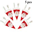 thumbnail image 1 of 5PCS Christmas Tableware Holder Cute Santa Hat Shape Cutlery Pocket Christmas Table Decor, 1 of 5