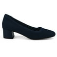 thumbnail image 2 of JENN ARDOR Low Chunky Heels Dress Shoes for Women Comfortable Knit Block Heeled Pumps Square Closed Toe Dressy Casual Wedding Party Prom Office Work Slip on Shoes, 2 of 6