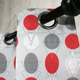 thumbnail image 3 of Ambesonne Mid Century Grommet Curtain, Geometrical Spotty, 50" x 84", Grey Red White, 3 of 6