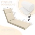 thumbnail image 4 of Snubbull Outdoor Chaise Lounge Cushions, with High-Density Foam, Ties Waterproof & Fade Resistant for Lawn and Pool Lounge Chairs, 72x21x4 inch, Cream, 4 of 6