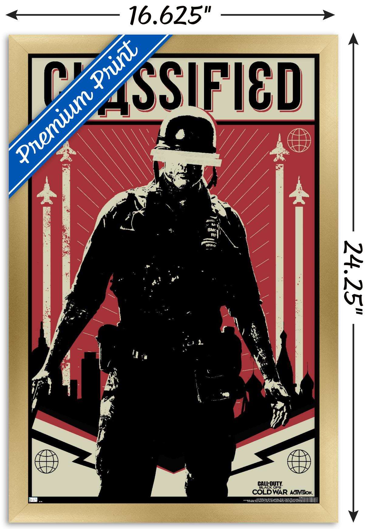 Call of Duty: Black Ops Cold War - Classified Wall Poster, 14.725" x 22.375", Framed