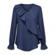 thumbnail image 3 of Camisetas de Cuello en V de Manga Larga para las Mujeres Blusa de Ruffle Casual Camiseta de Trabajo Tops, Tops de Manga Larga de Moda para las Mujeres 2025 Pullover Suelto, 3 of 6