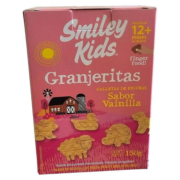 Galletas Smiley Kids Granjeritas etapa 3 sabor vainilla 150 g