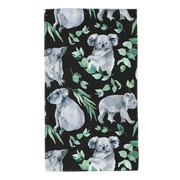 Balery Cartoon Koala Bear Toalla de Microfibra Premium con Estampado – 27.5x16 pulgadas, Alta Absorción, Suave y Aterciopelada, Secado Rápido