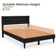 thumbnail image 5 of Sofanext Queen Bed Frame with Wooden Slats Support, Upholstered Platform Bed with Wingback Headboard, No Box Spring Required, Noise-Free Mattress Foundation, Horizontal Stripe, Deep Black, 5 of 8
