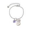 thumbnail image 2 of Delight Jewelry Hot Purple Crystal Heart Silvertone Discover Dream Explore Zoey Charm Bracelet, 6.5+2" Extender, 2 of 4