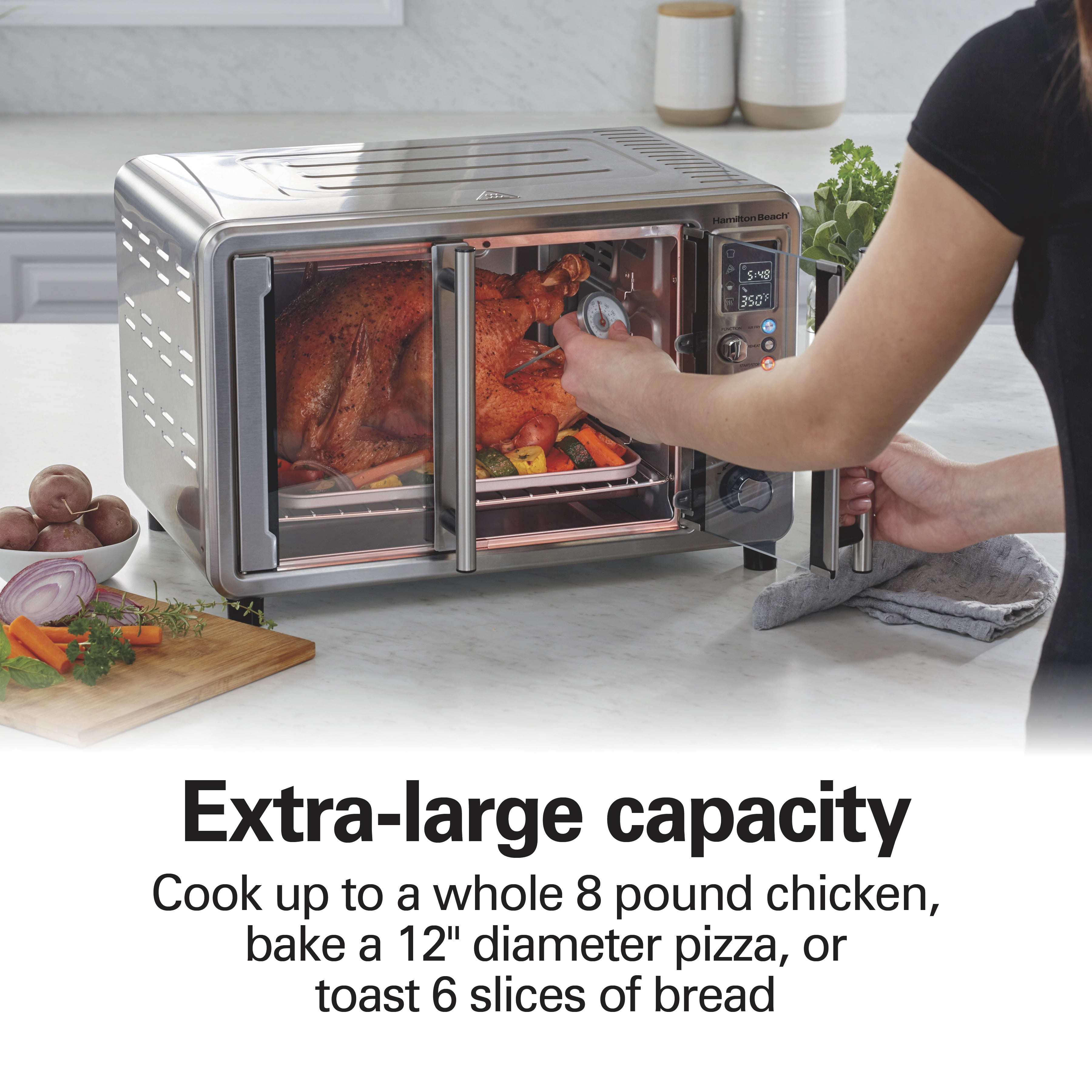 Hamilton Beach Sure-Crisp® 6-in-1 XL Digital Air Fryer Oven with French Doors, 6-Slice Capacity, 31191J