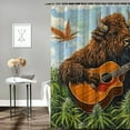 thumbnail image 2 of Autua Bison Guitar Marijuana Shower Curtain Set with Hooks 100% Polyester 69"x72, 2 of 7