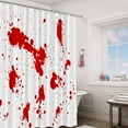 thumbnail image 6 of Red Blood Splatter Decor Shower Curtain Set,Abstract Black Art Spots Polyester Shower Curtain for Shower Stall Bathroom Waterproof with 12 plastic hooks 72x72 Inch, 6 of 6