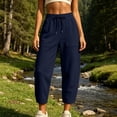 thumbnail image 6 of Vhkiploz Plus Size Wide Leg Pants for Women's Drawstring High Stretchy Waist Joggers Solid Hiking Running Vacation Trousers, 6 of 8