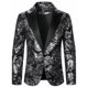thumbnail image 1 of Ceisia Men's Slim Satin-Lapel Paisley-Print Single-Breasted Nylon-Spandex Blazer Gift, 1 of 6