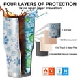 thumbnail image 7 of 30oz Blue Christmas Snowflake Pattern Tumblers Stainless Steel Tumbler with Lid and Straw,Vacuum Insulated Double Wall Travel Tumbler Cups Mug with Cleaning Brush for Coffee,Tea, 7 of 7