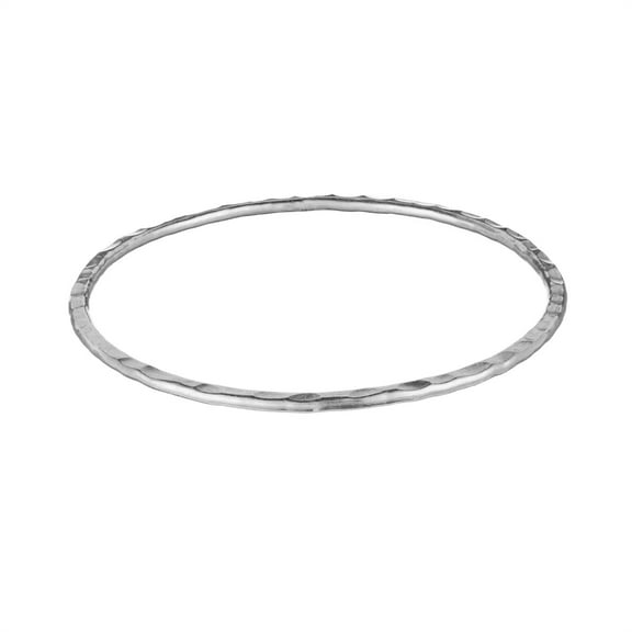81stgeneration Women's 999 Pure Silver Karen Hill Tribe Hammered Flat Stackable Bangle Bracelet