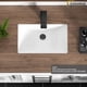 thumbnail image 3 of Lavabo de baño bajo encimera 18.7""X11.9"" Lavabo de tocador de cerámica de porcelana rectangular blanco con desbordamiento KARAMAG, 3 of 5