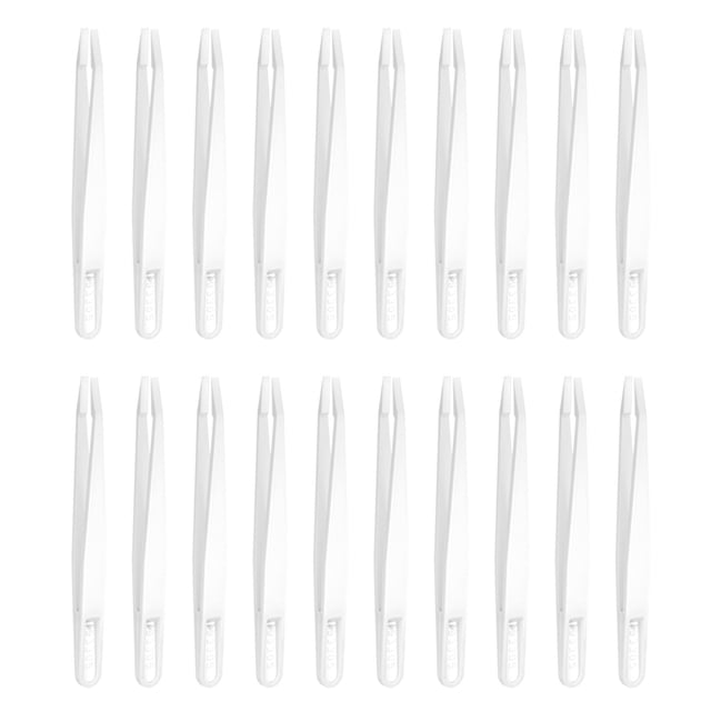 Juego de pinzas de plástico de precisión de 20 piezas 121 mm, set de pinzas de cabeza plana antiestáticas